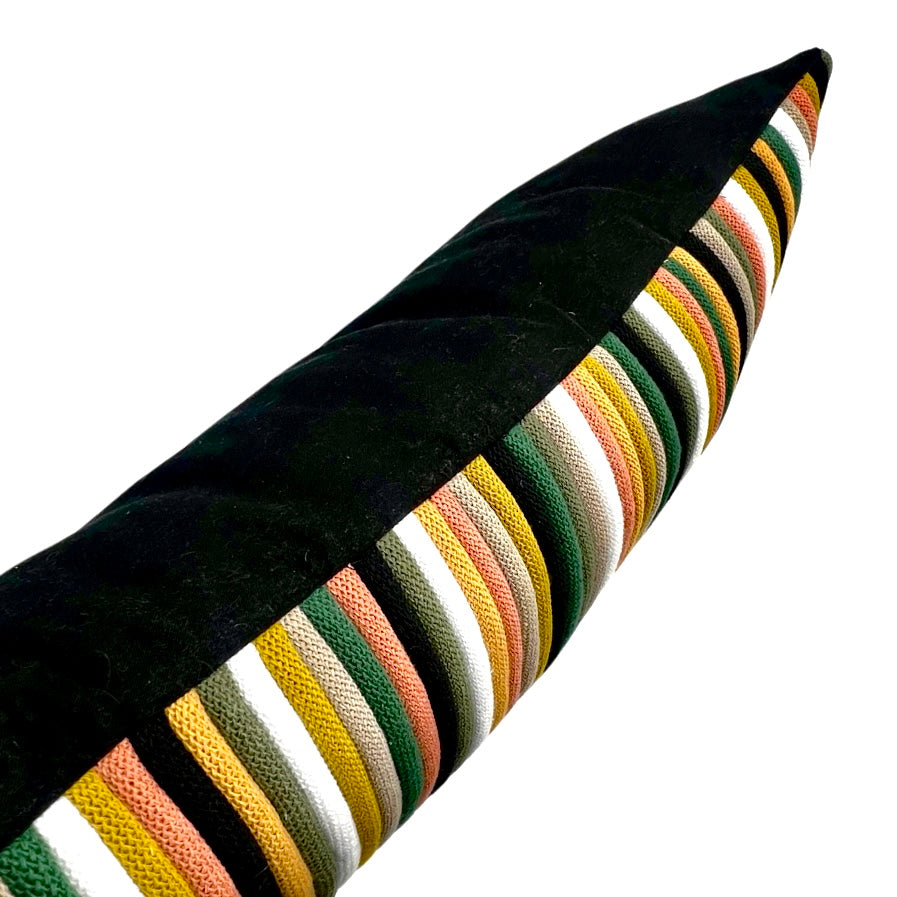Colorful Recycled Cotton Cord Lumbar Throw Pillow 22”x13”
