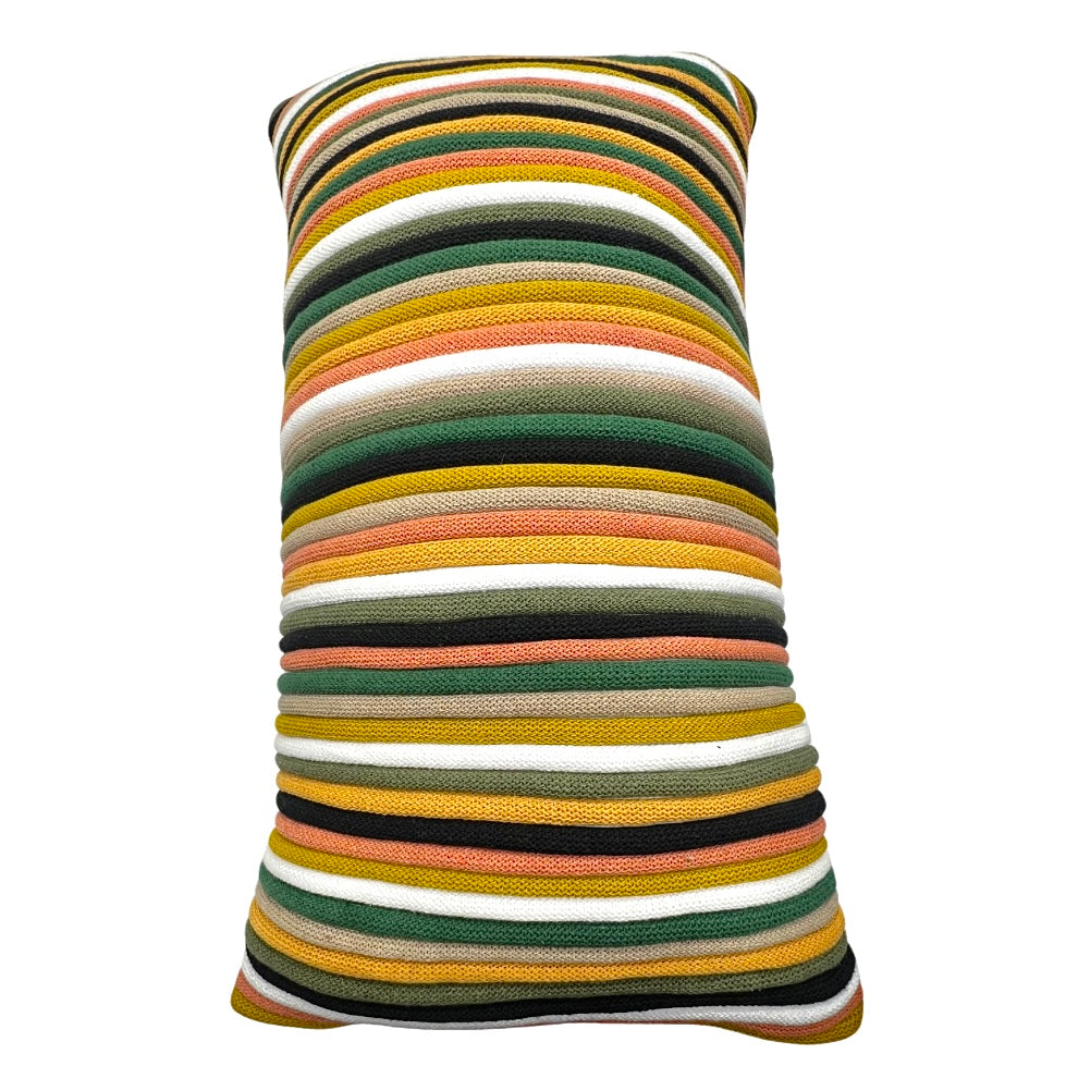 Colorful Recycled Cotton Cord Lumbar Throw Pillow 22”x13”