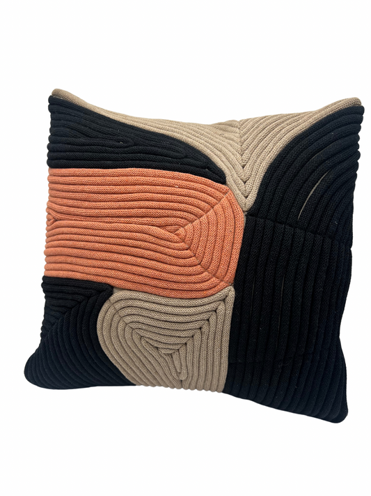 Modern Abstract Recycled Cotton Cord Pillow Covers 16”x16”