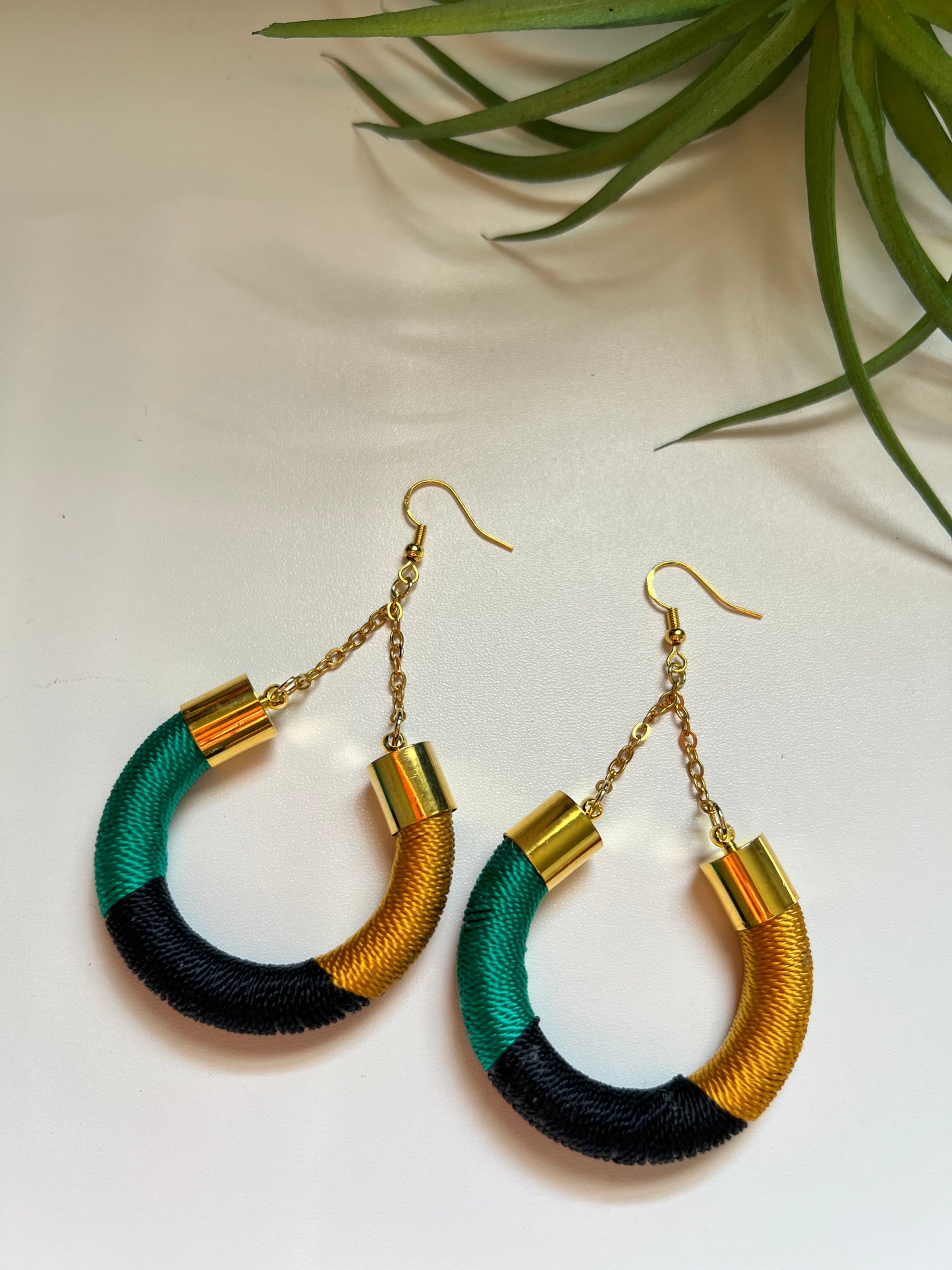 Vela hoop earrings wrapped in premium thread