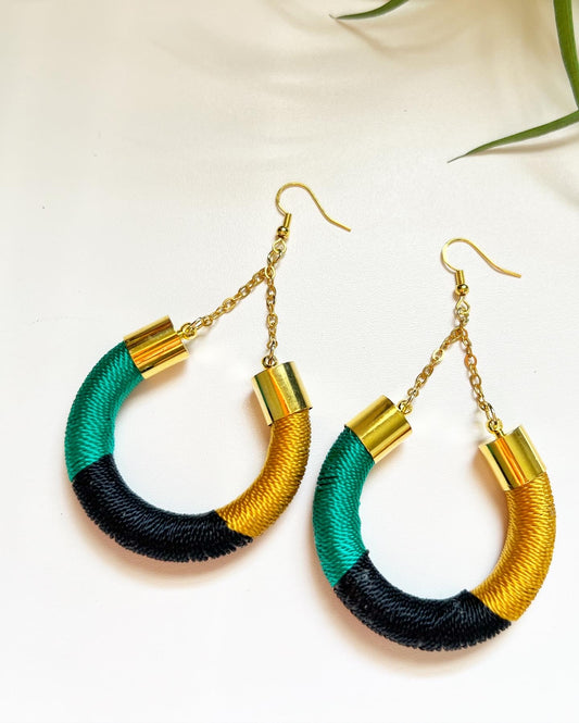 Vela hoop earrings wrapped in premium thread