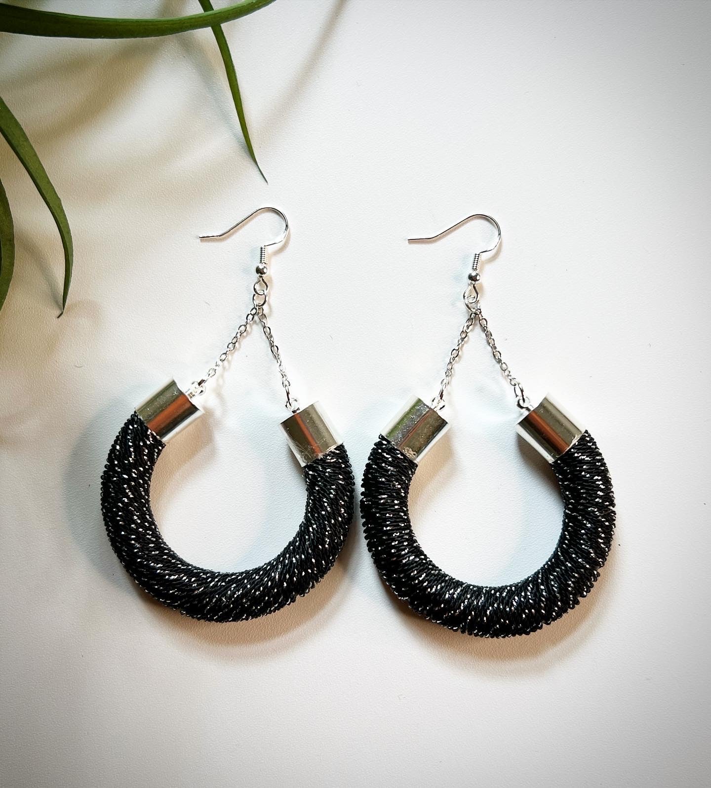 Vela hoop earrings wrapped in premium thread